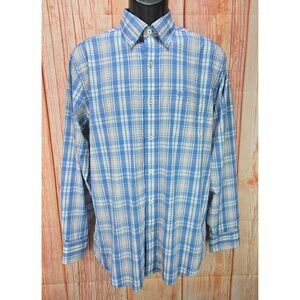 Southern Tide Mens Intercoastal Plaid Button-Down Shirt Medium Nylon Blend